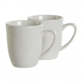Set di 4 Tazze Mug DKD Home Decor Bianco Porcellana 330 ml 12 x 10 x 9 cm
