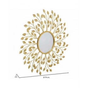 Specchio da parete Alexandra House Living Dorato 2 x 79 x 79 cm Cerchi