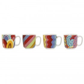Set da Caffè DKD Home Decor Multicolore Corallo Bambù Dolomite Moderno 180 ml