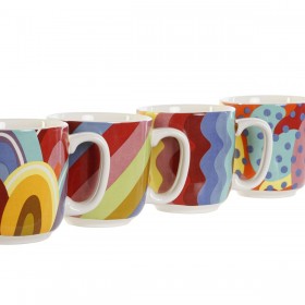 Set da Caffè DKD Home Decor Multicolore Corallo Bambù Dolomite Moderno 180 ml