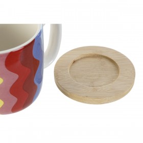 Set da Caffè DKD Home Decor Multicolore Corallo Bambù Dolomite Moderno 180 ml