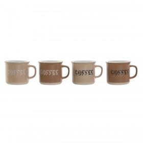 Set di 4 Tazze Mug Home ESPRIT Marrone Gres 285 ml 9 x 7 x 8 cm