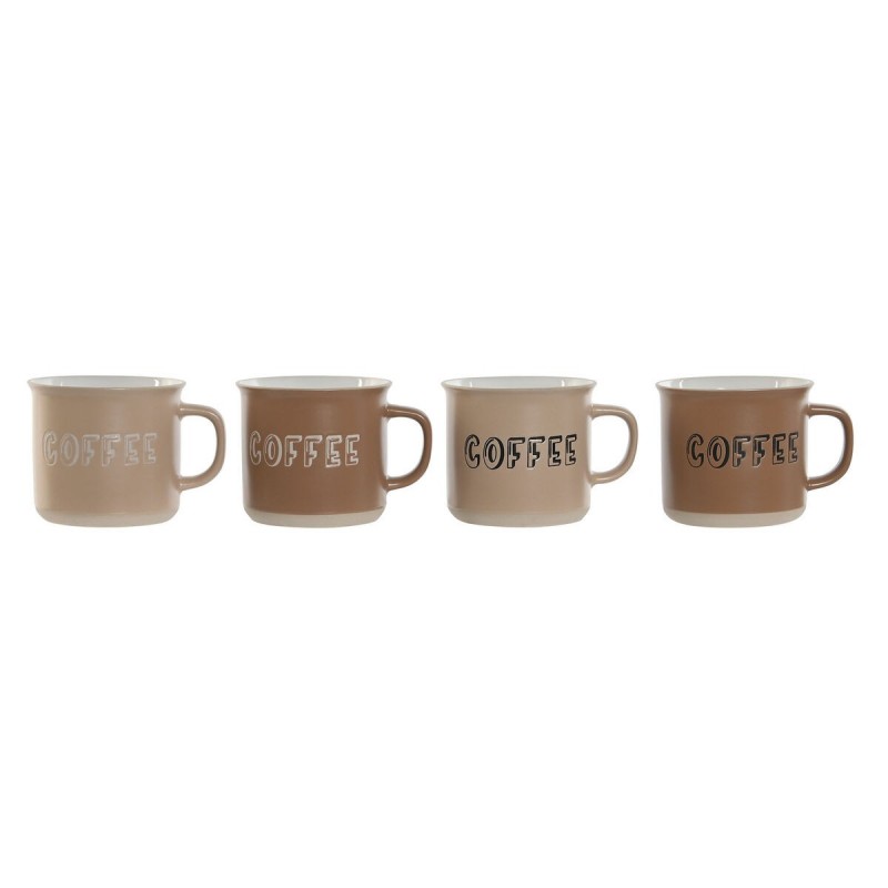 Set di 4 Tazze Mug Home ESPRIT Marrone Gres 285 ml 9 x 7 x 8 cm