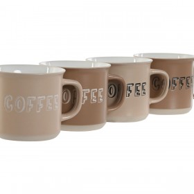 Set di 4 Tazze Mug Home ESPRIT Marrone Gres 285 ml 9 x 7 x 8 cm