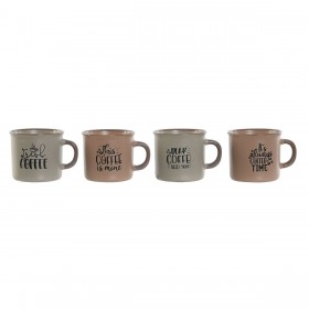 Set di Tazze da Caffè Home ESPRIT Azzurro Rosa Gres 180 ml