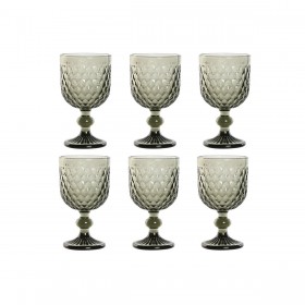 Set di Bicchieri Home ESPRIT Grigio Cristallo 240 ml (6 Unità)