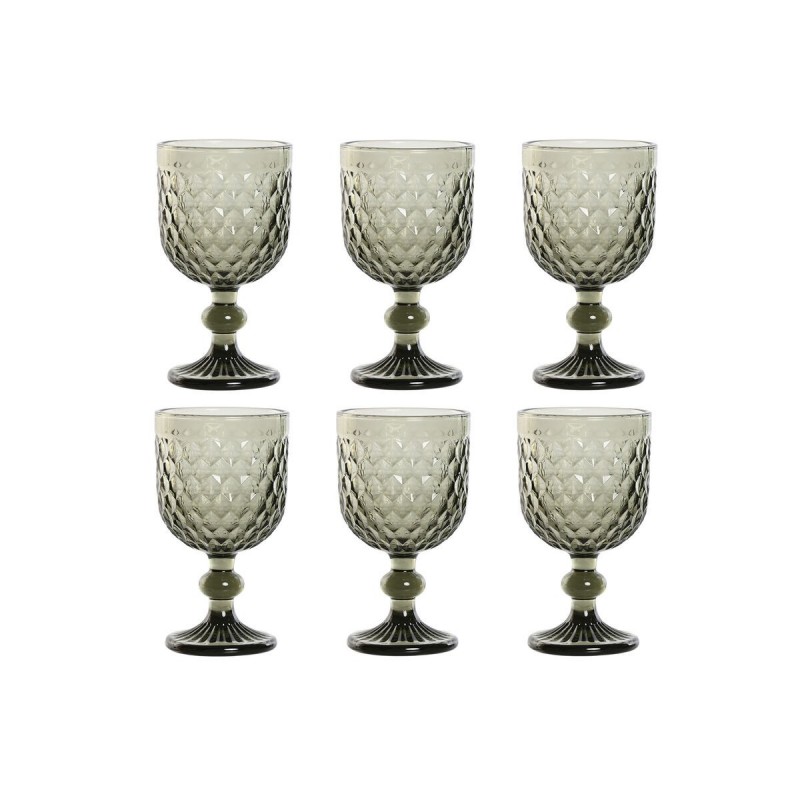 Set di Bicchieri Home ESPRIT Grigio Cristallo 240 ml (6 Unità)