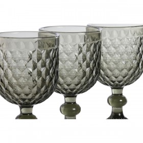 Set di Bicchieri Home ESPRIT Grigio Cristallo 240 ml (6 Unità)