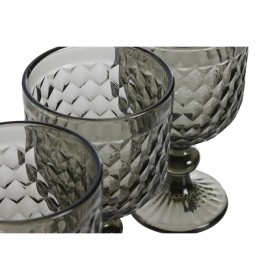 Set di Bicchieri Home ESPRIT Grigio Cristallo 240 ml (6 Unità)