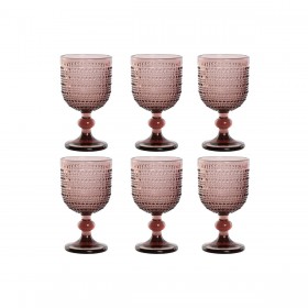 Set di Bicchieri Home ESPRIT Rosa Cristallo 240 ml (6 Unità)