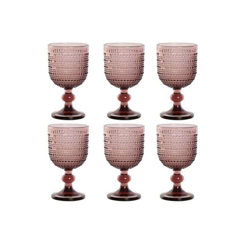 Set di Bicchieri Home ESPRIT Rosa Cristallo 240 ml (6 Unità)
