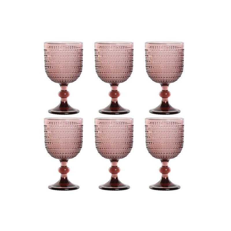 Set di Bicchieri Home ESPRIT Rosa Cristallo 325 ml (6 Unità)