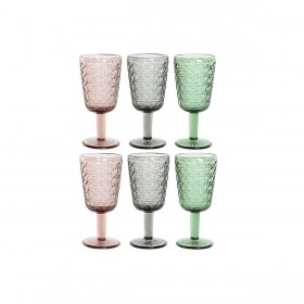 Set di Bicchieri Home ESPRIT Nero Rosso Verde Cristallo 285 ml (6 Unità)