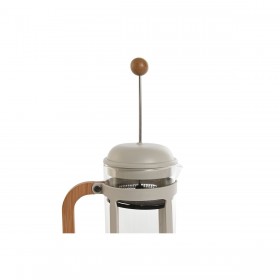 Caffettiera a Stantuffo Home ESPRIT Bianco Naturale Acciaio inossidabile 800 ml 15 x 10 x 22 cm