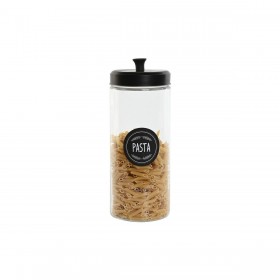 Set di 4 Barattoli Home ESPRIT Nero Metallo Cristallo 1 L 1,5 L 1,8 L 10,4 x 10,4 x 26,4 cm