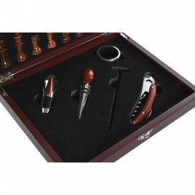 Set di Accessori per il Vino Home ESPRIT Marrone Legno MDF 24 x 19 x 5 cm