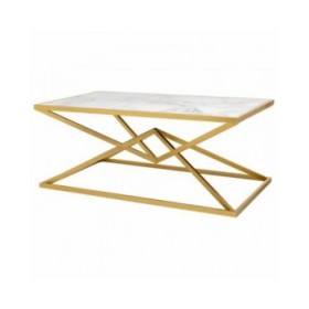 Tavolino da Caffè Alexandra House Living Oro Metallo Carta Ferro Legno MDF 60 x 45 x 110 cm