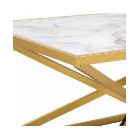 Tavolino da Caffè Alexandra House Living Oro Metallo Carta Ferro Legno MDF 60 x 45 x 110 cm
