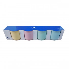 Set di Tazze da Caffè Home ESPRIT Giallo Azzurro Verde Rosa Porcellana 110 ml 4 Pezzi
