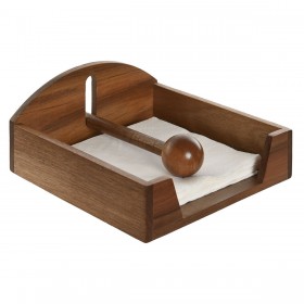 Portatovagliolo Home ESPRIT Naturale Legno di acacia 19 x 21 x 8,8 cm