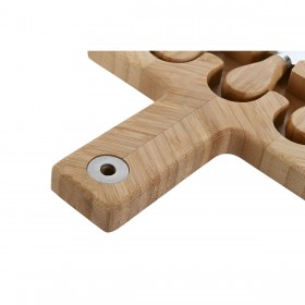 Tagliere Home ESPRIT Naturale Bambù Acciaio inossidabile 41 x 18,3 x 2 cm (4 Pezzi)
