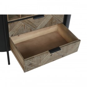 Portabottiglie Home ESPRIT Nero Naturale Metallo Abete 90 x 36 x 150 cm
