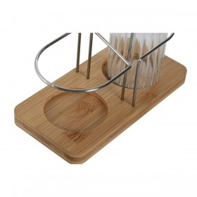 Set olio e aceto Home ESPRIT Trasparente Naturale Bambù Cristallo 18,5 x 9,3 x 24 cm