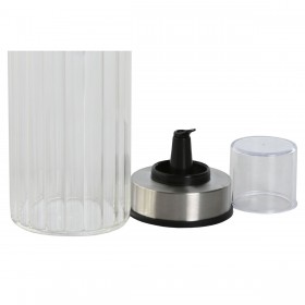 Set olio e aceto Home ESPRIT Trasparente Naturale Bambù Cristallo 18,5 x 9,3 x 24 cm