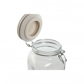 Set di 4 Barattoli Home ESPRIT Azzurro Bianco Metallo Silicone Cristallo Gres 800 ml 1 L 1,5 L 2,2 L 4 Pezzi