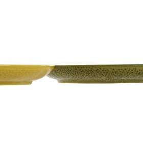 Piatto da pranzo Home ESPRIT Giallo Verde Gres Limone 22,5 x 22,5 x 2,5 cm (2 Unità)
