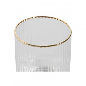 Set di Bicchieri Home ESPRIT Trasparente Dorato Cristallo 320 ml (6 Unità)