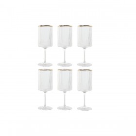 Set di Bicchieri Home ESPRIT Trasparente Dorato Cristallo 400 ml (6 Unità)
