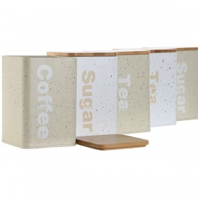 Barattolo Home ESPRIT Beige Grigio (2 Unità) (6 Unità)