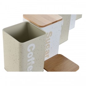 Barattolo Home ESPRIT Beige Grigio (2 Unità) (6 Unità)