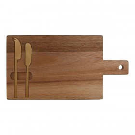 Tagliere per formaggi Home ESPRIT Acciaio inossidabile Acacia 38 x 20 x 1,5 cm (3 Pezzi)