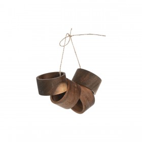 Portatovagliolo Home ESPRIT Naturale Acacia 5,5 x 5,5 x 3 cm 4 Pezzi