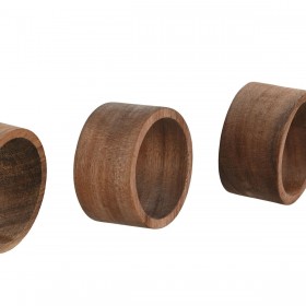 Portatovagliolo Home ESPRIT Naturale Acacia 5,5 x 5,5 x 3 cm 4 Pezzi