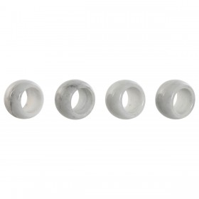 Portatovagliolo Home ESPRIT Bianco Marmo 4,8 x 4,8 x 3,3 cm 4 Pezzi