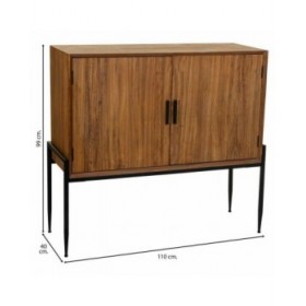 Credenza Alexandra House Living Marrone Ferro Lamiera Legno di abete 40 x 99 x 110 cm