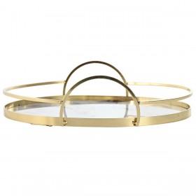 Set di Vassoi Home ESPRIT Bianco Dorato Moderno 30 x 30 x 6 cm (2 Unità)