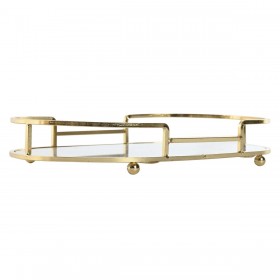 Set di Vassoi Home ESPRIT Bianco Dorato Moderno 31 x 17 x 5 cm (2 Unità)