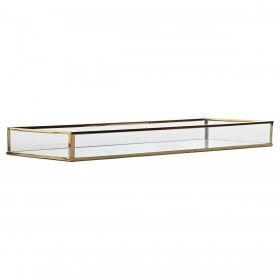 Set di Vassoi Home ESPRIT Bianco Dorato Moderno 42 x 15 x 4 cm (2 Unità)