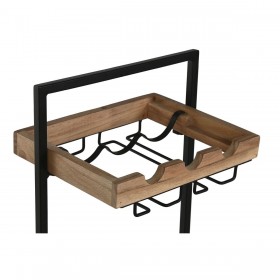 Portabottiglie Home ESPRIT Nero Naturale 35 x 25 x 75 cm