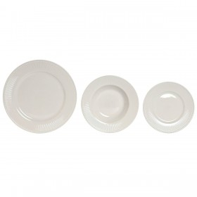 Servizio di Piatti Home ESPRIT Bianco Porcellana Righe 27 x 27 x 2 cm 18 Pezzi