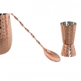 Set da Cocktail Home ESPRIT Rame Intenso Acciaio inossidabile 540 ml 8,5 x 8,5 x 11 cm