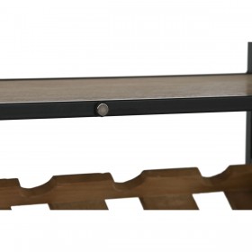 Portabottiglie Home ESPRIT Nero Naturale Legno Metallo Cristallo 102 x 32 x 60 cm