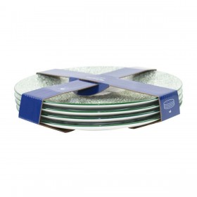 Set di piatti Home ESPRIT Verde Gres Mandala Arabo 27 x 27 x 2,5 cm