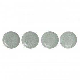 Set di piatti Home ESPRIT Verde Gres Mandala Arabo 19,8 x 19,8 x 2 cm