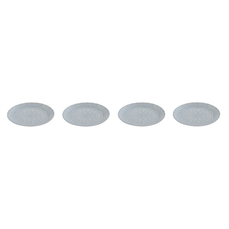 Set di piatti Home ESPRIT Azzurro Gres Mandala Arabo 27 x 27 x 2,8 cm