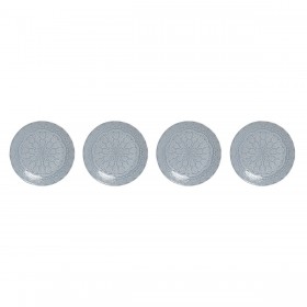 Set di piatti Home ESPRIT Azzurro Gres Mandala Arabo 27 x 27 x 2,8 cm